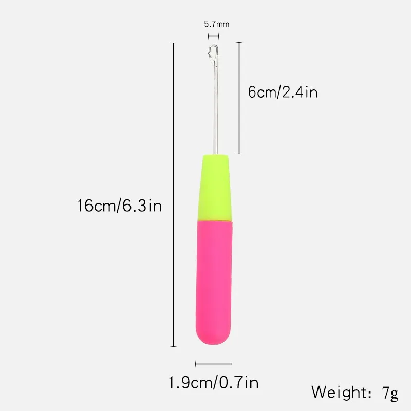 2Pcs Plastic Crochet Hook Needle For Hair Weaving Hook Needles for Scarf Carpet Making and Art Crafts Tools