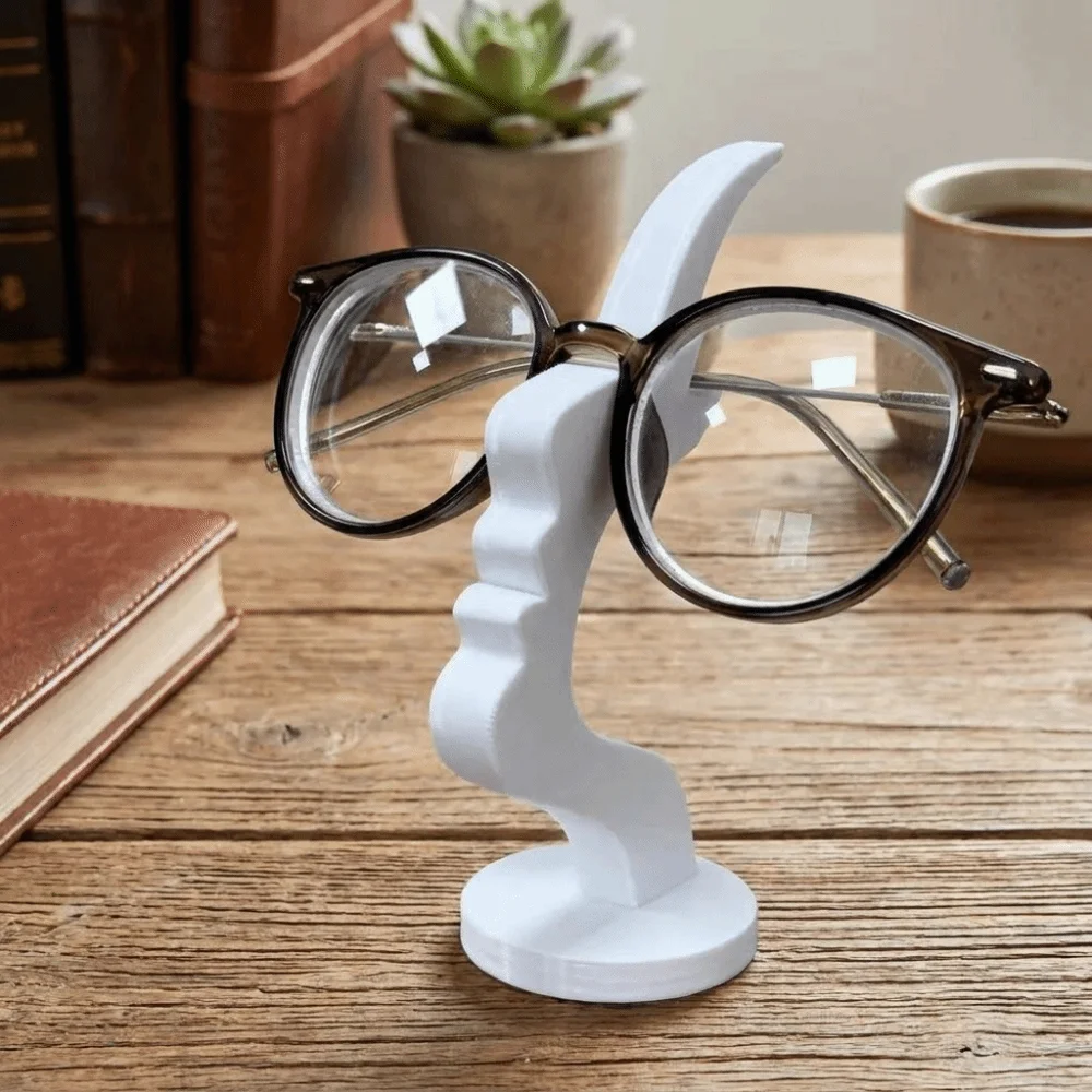Curved Design Side-Face Shaped Eyeglass Holder Abstract Face Shaped Lightweight Eyewear Display Rack Practical Creative Artistic
