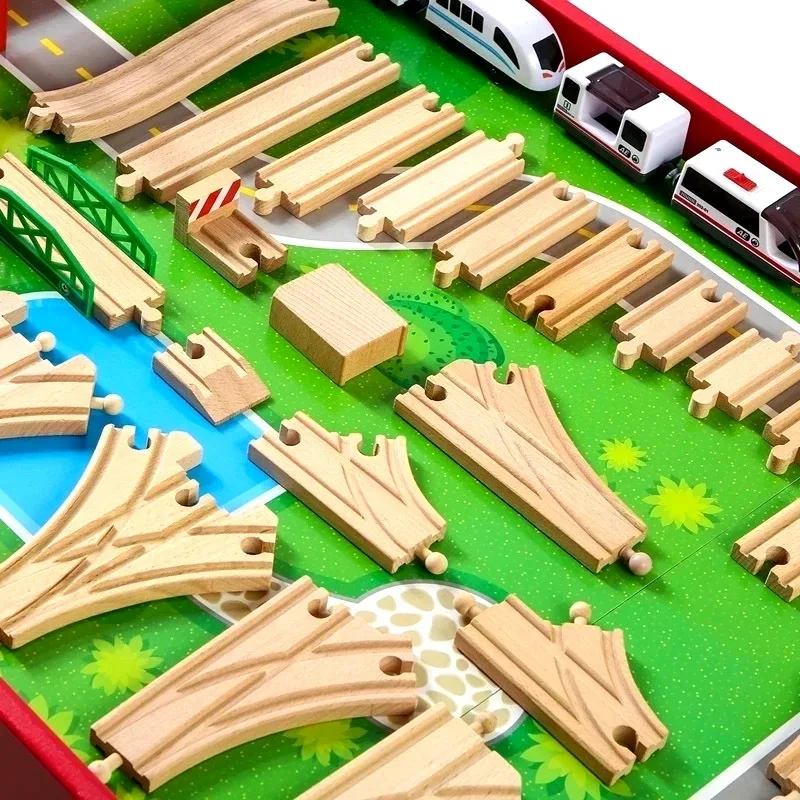 New Wooden Track Accessories Beech Wood Train Track Railway Toys Fit for Biro All Brand Tracks Educational Toys For Children