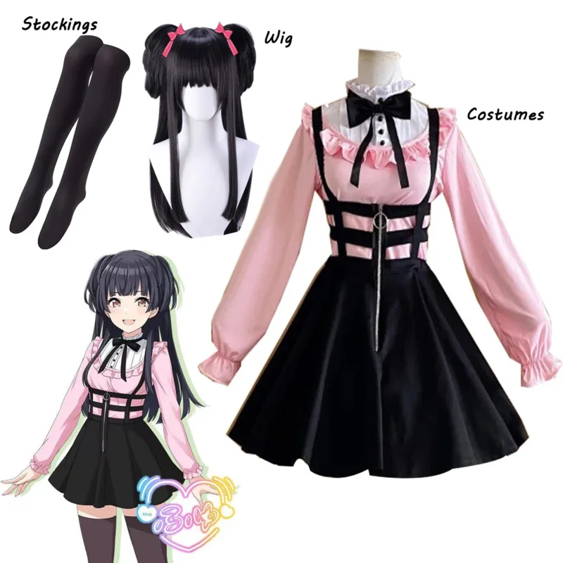 Anime YouTuber Vtuber Hololive Mayuzumi Fuyuko Cosplay Costumes Dress Uniform Outfit Halloween Suit Custom Made