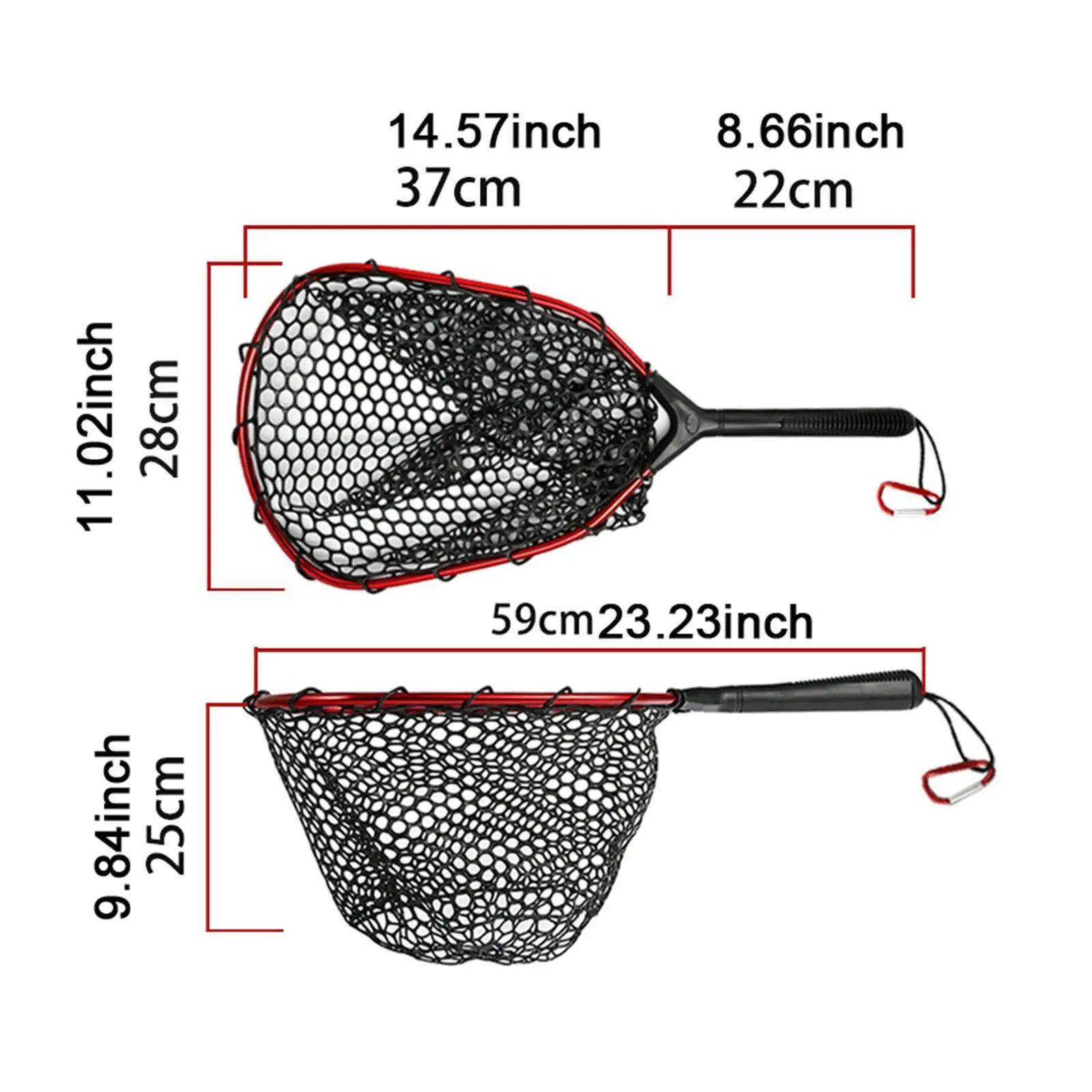 Fly Fishing Landing Net Portable Fishing Tackle Catch and Release Catching Mesh Net for Boating Saltwater Freshwater Outdoor