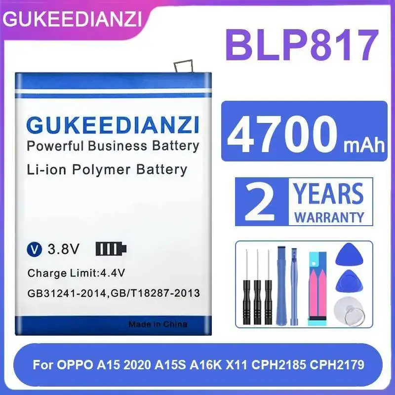 

Для Oppo A15 2020 A15S A16K X11 CPH2185 CPH2179 4700 мАч BLP817 аккумулятор большой емкости для мобильного телефона