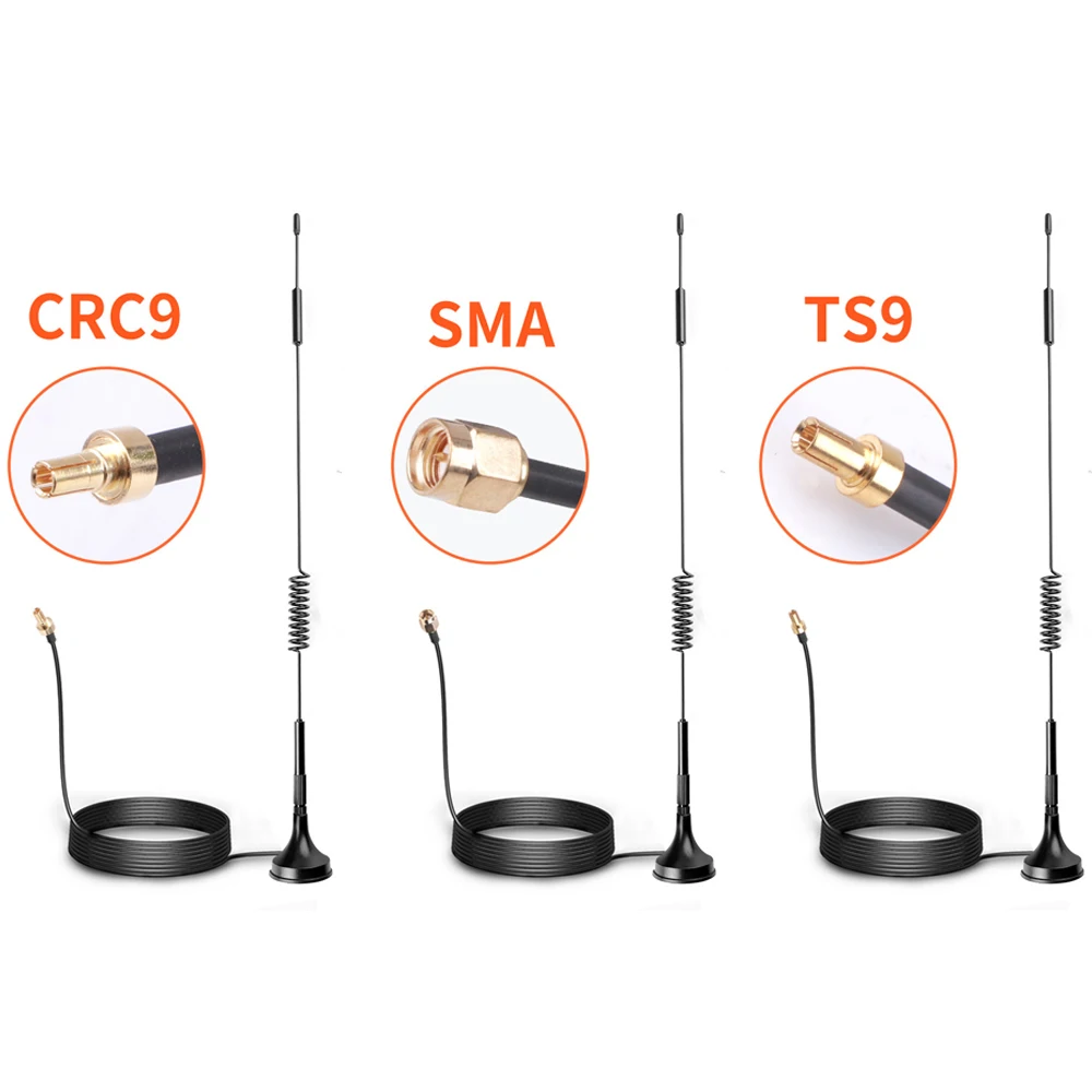 1.5m TS9 CRC9 SMA Złącze męskie 700-2700MHz Zewnętrzna antena routera GSM 12dBi 2G 3G 4G LTE Antena magnetyczna