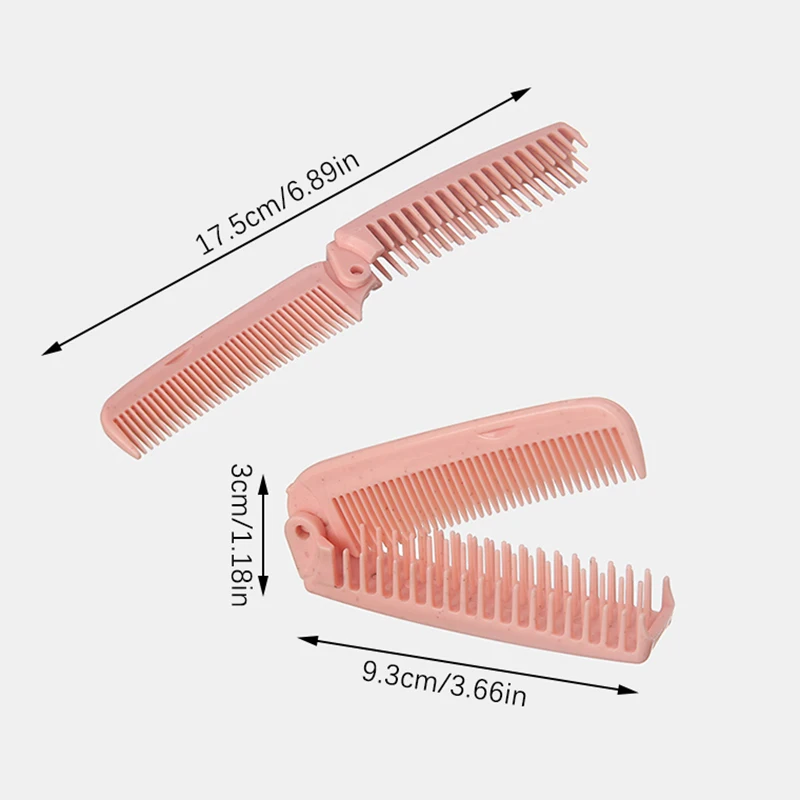 مشط شعر محمول للسفر ، فرشاة قابلة للطي ، قش القمح ، مشط تدليك ، أدوات تصفيف مضادة للساكنة
