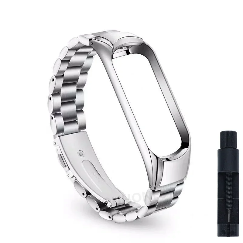 For Xiaomi Mi Band 5 Metal Strap Stainless Steel For Xiaomi band 6 Bracelet Replacement Strap Mi Band 4 3 Strap Wristbands