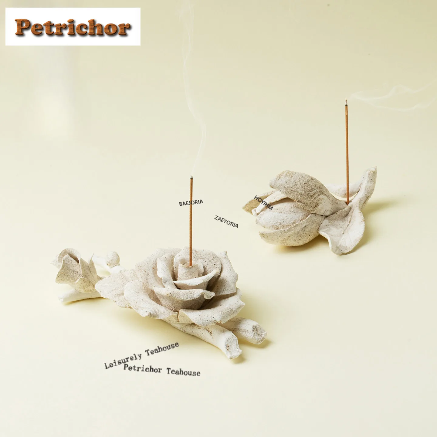 Handcrafted Coarse Pottery Flower Incense Holder Incense Smoke Waterfall Incense Burners Consecrate Censer Tea Services Craft