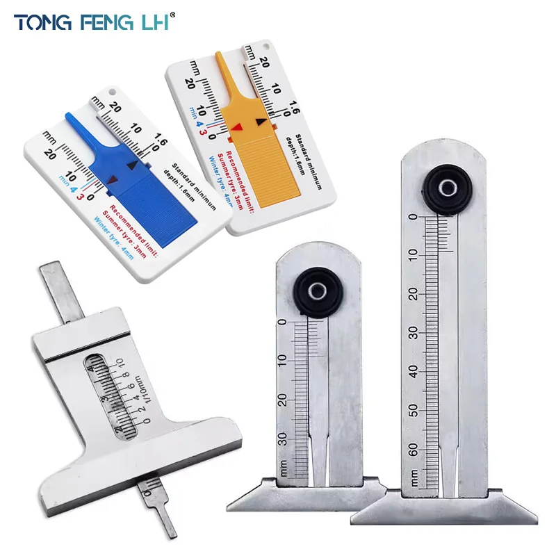 1PC Wheel Tread Depthometer Auto Car Depth Indicator Ruler Tread Gauge Tire Tread Depth Meter Measure Tool 0-20/30/50//60 mm