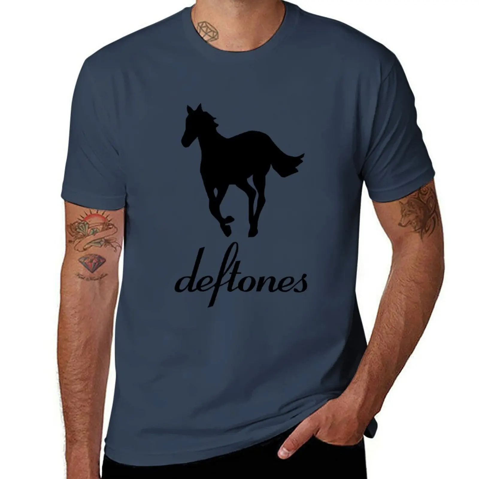 

White Pony Adrenaline Around Fur Diamond Ohms T-Shirt Large Size Basic Casual T-Shirt