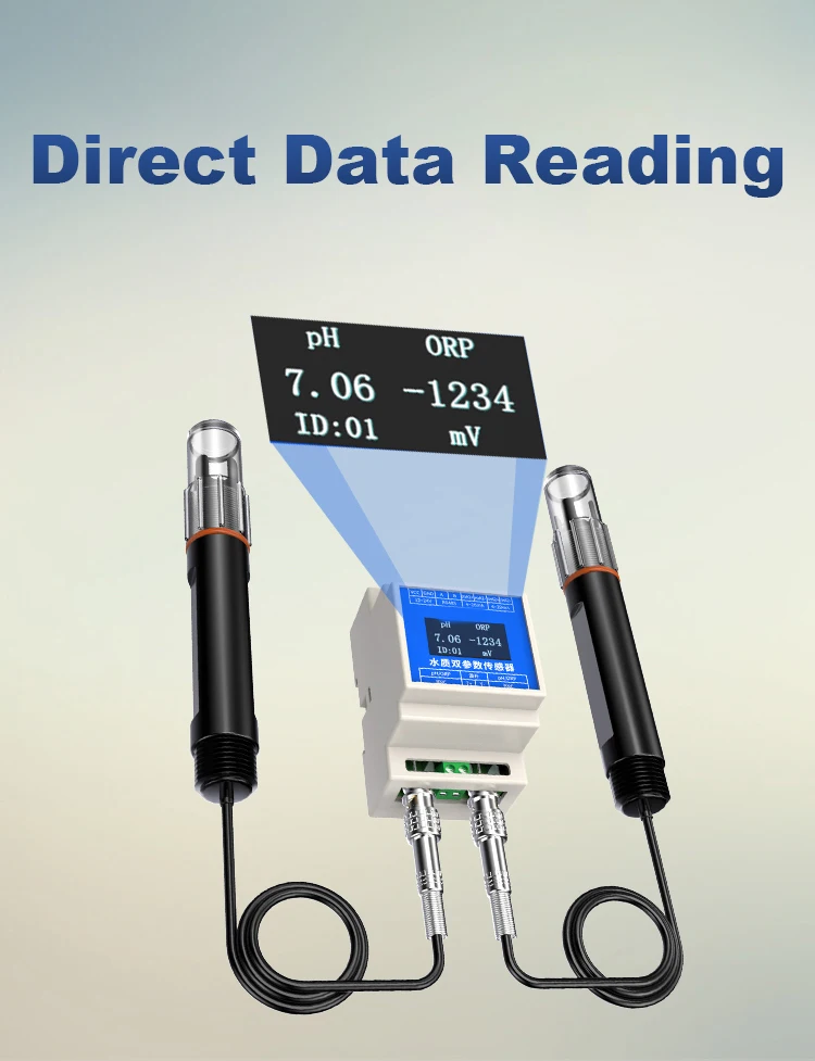 Test rapide industriel de qualité de l'eau 2 en 1, hydroponique, traitement des eaux usées, capteur PH ORP en ligne