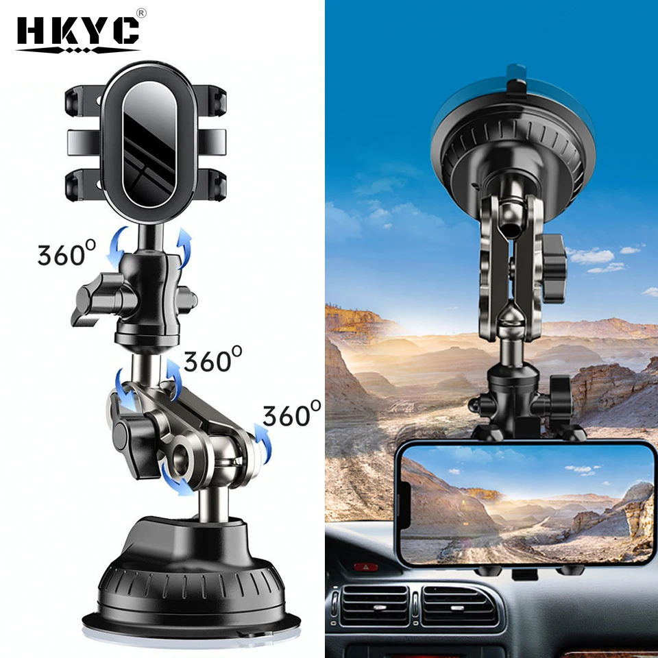 

Кронштейн для лобового стекла автомобиля HKYC, фиксированный, универсальный, для использования на открытом воздухе, в путешествиях, с присоской для самостоятельного вождения