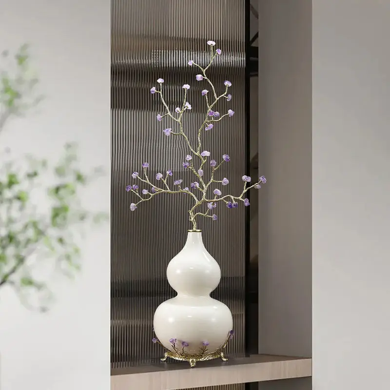 

Fortune tree gourd ornament copper living room entrance TV cabinet next to light luxury purple gas Donglai ornament