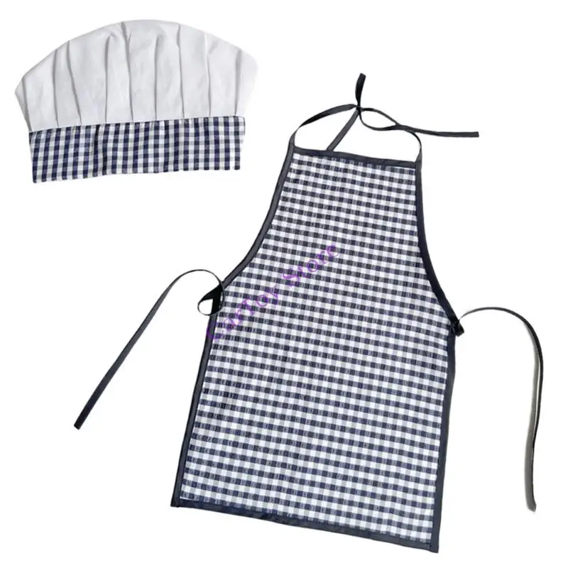 دعائم التصوير الفوتوغرافي ملابس تنكرية للأطفال الرضع مجموعة مريلة الطهاة وقبعة #5