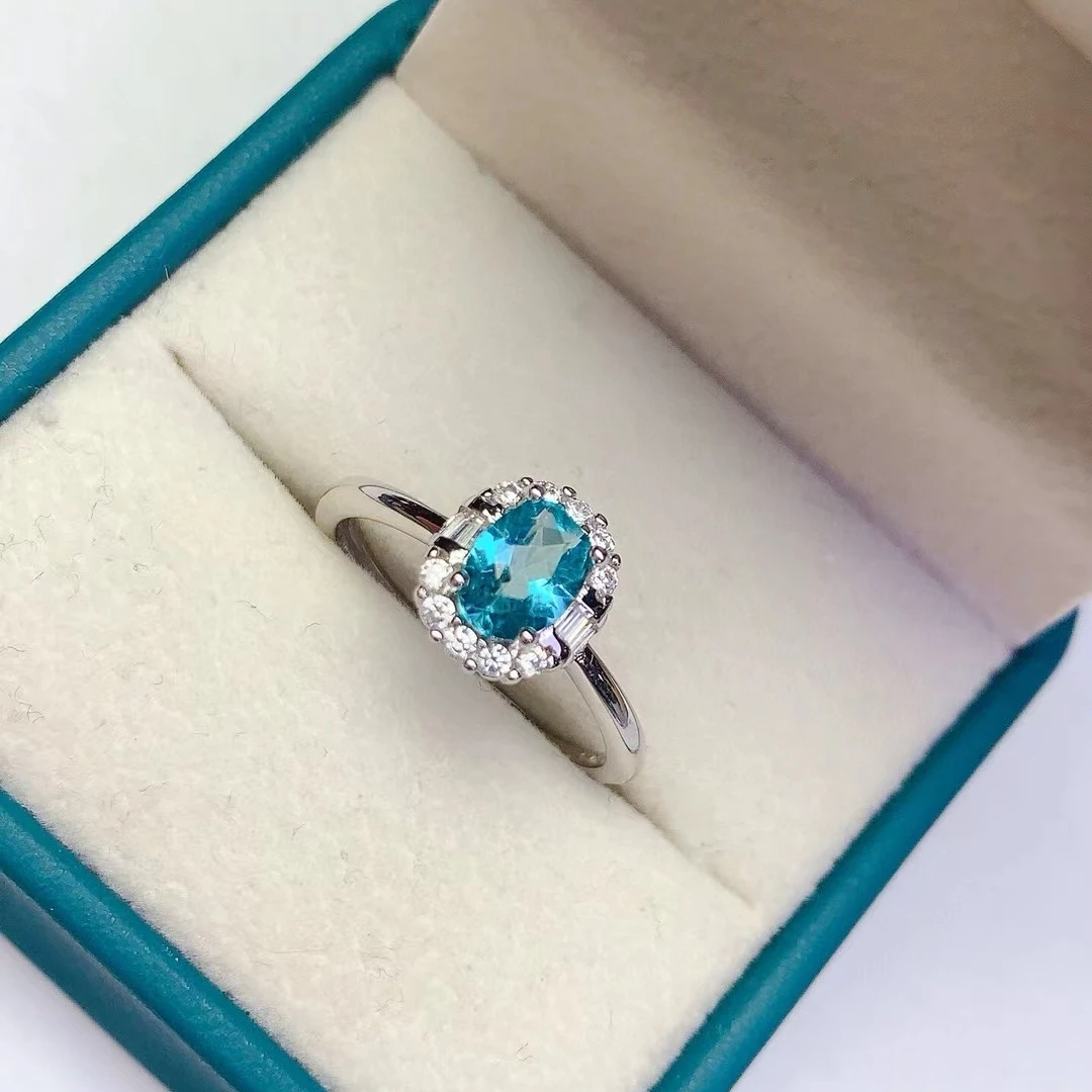 KJJEAXCMY  Natural Topaz Women's Ring S925 Pure Silver Exquisite Inlaid High Clarity Gems Support Testing Birthday Party