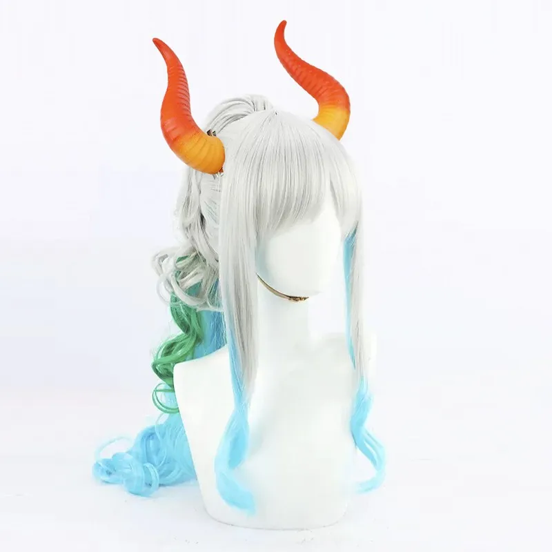 야마토 코스프레 가발 멀티 컬러 그라데이션 네 황제 카이도 크루