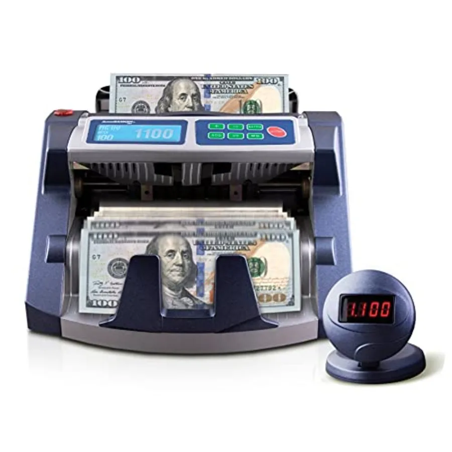 

Коммерческий счетчик банкнот AB1100PLUSMGUV с бункером на 200 купюр и скоростью подсчета 1300 купюр/мин, включает в себя функцию проверки подлинности.