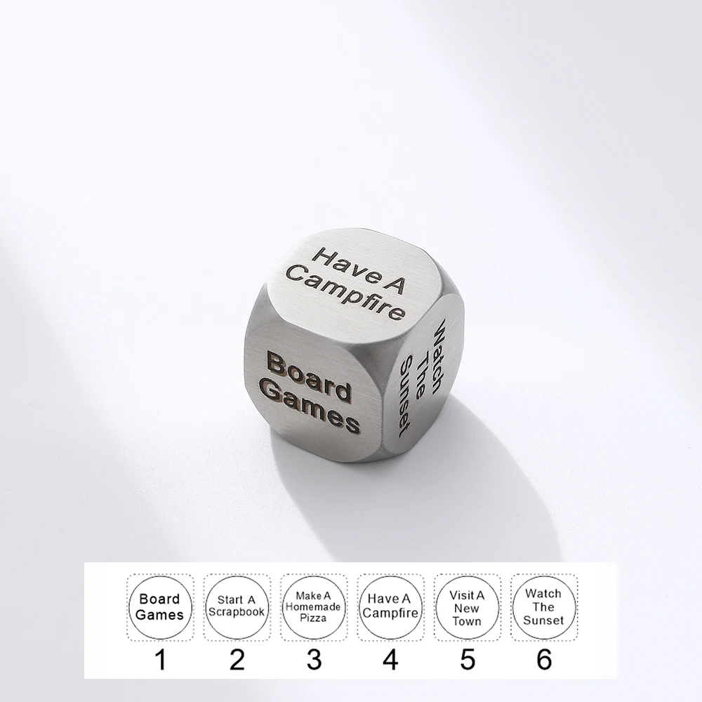 European and American style new decision entanglement Gospel Valentine's Day friends dinner date stainless steel dice