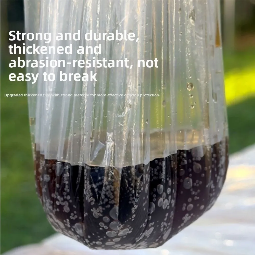 10Pcs Elastic Bound Disposable Table Cover Oil-Proof Thickened Picnic Mat Transparent Waterproof Table Protector Outdoor