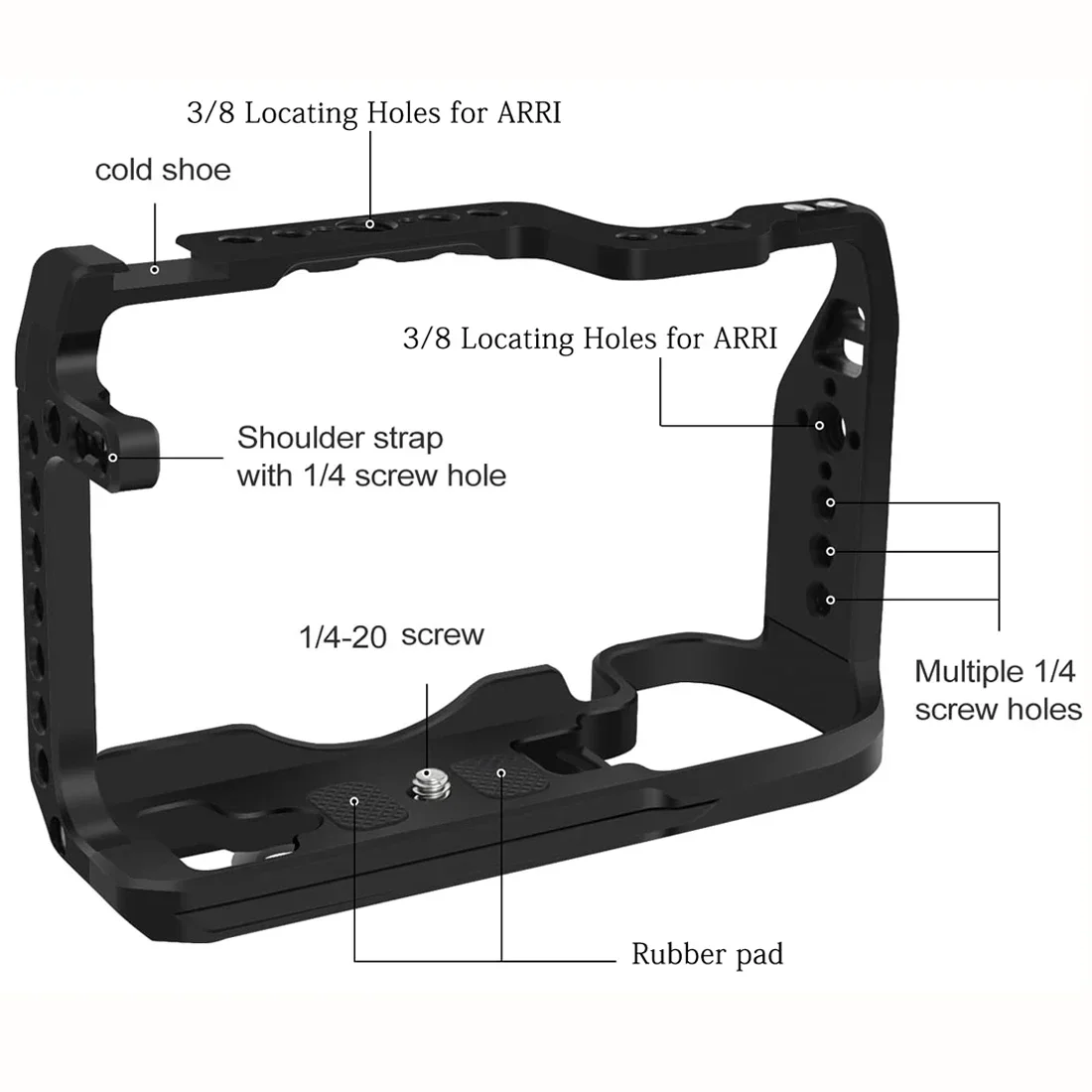 Topcine EOS RP Cage for Canon   Camera with 3/8“ Arri Locating and Cold Shoe Mount Extension  Microphone/ Light