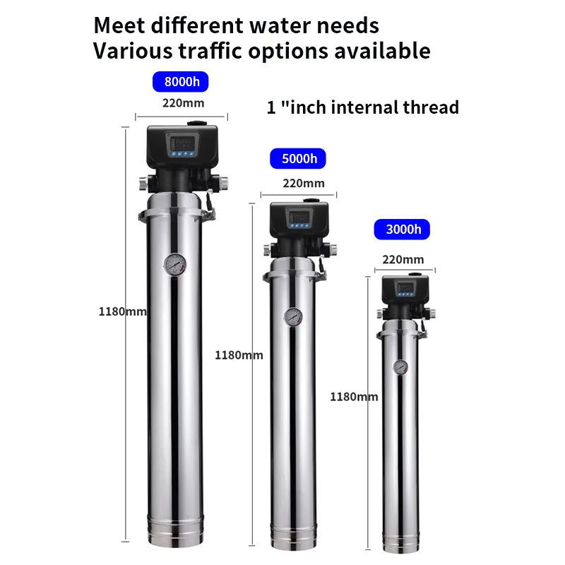 STLF CJW Automatic Water Softener Stainless Steel Center Water Purifiers Hard Water Softener Remove Calcium Magnesium with Excha