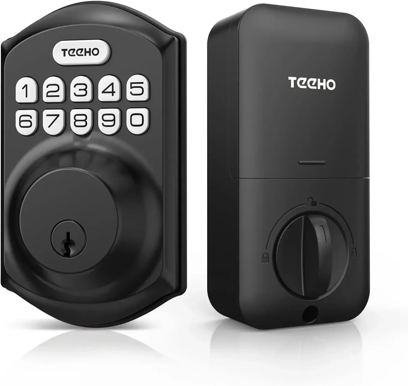 USA TE001 Keyless Entry Smart Deadbolt Lock with Keypad - for Front Door W/ 2 Keys,Auto Lock ,Easy Installation - Matte Black