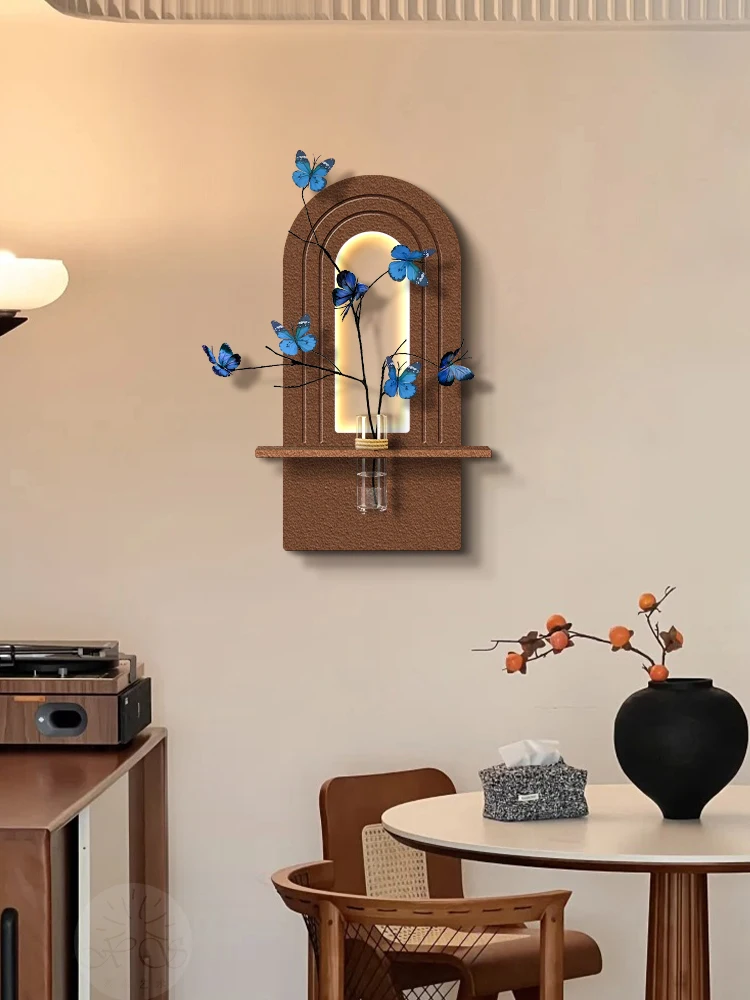 

Butterfly sandstone decorative painting creative hydroponic vase atmosphere light hallway hanging painting living room mural