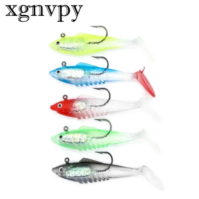 xgnvpy T Tail Covered Lead Fish Soft Bait 8cm11.5g Five Color Optional Covered Lead Fish Bionic Luya Bait