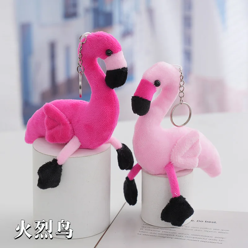 keychain pink Summer Bird Key Chains Pink Flamingo Keychians Key Ring For Women Girls Friends Gifts Car Bag Accessories