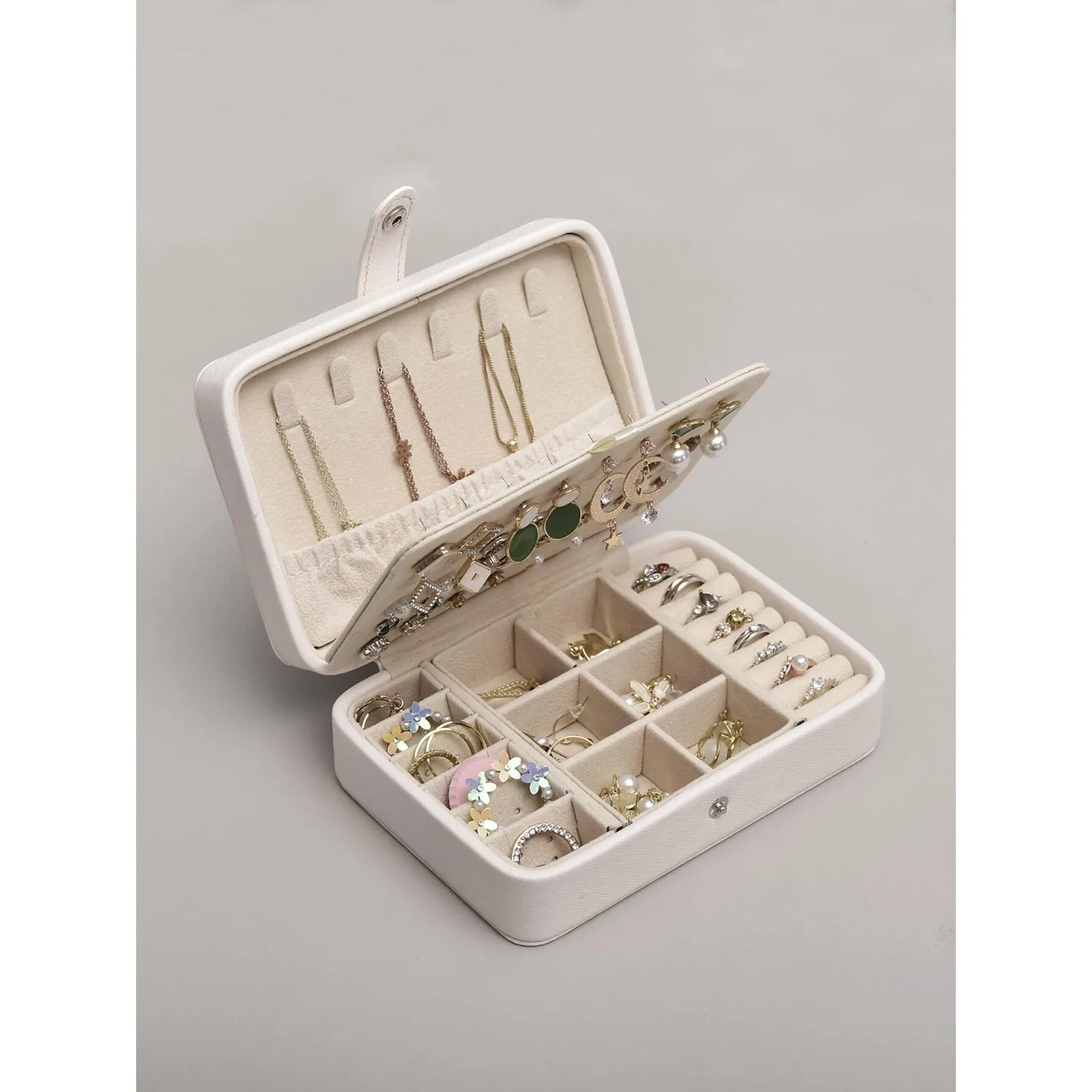 

PU Leather Jewelry Box, Portable Travel Jewelry Storage Box, Vanity Organizer Box, Multi-Layer Jewelry Box, Gift Box, Display
