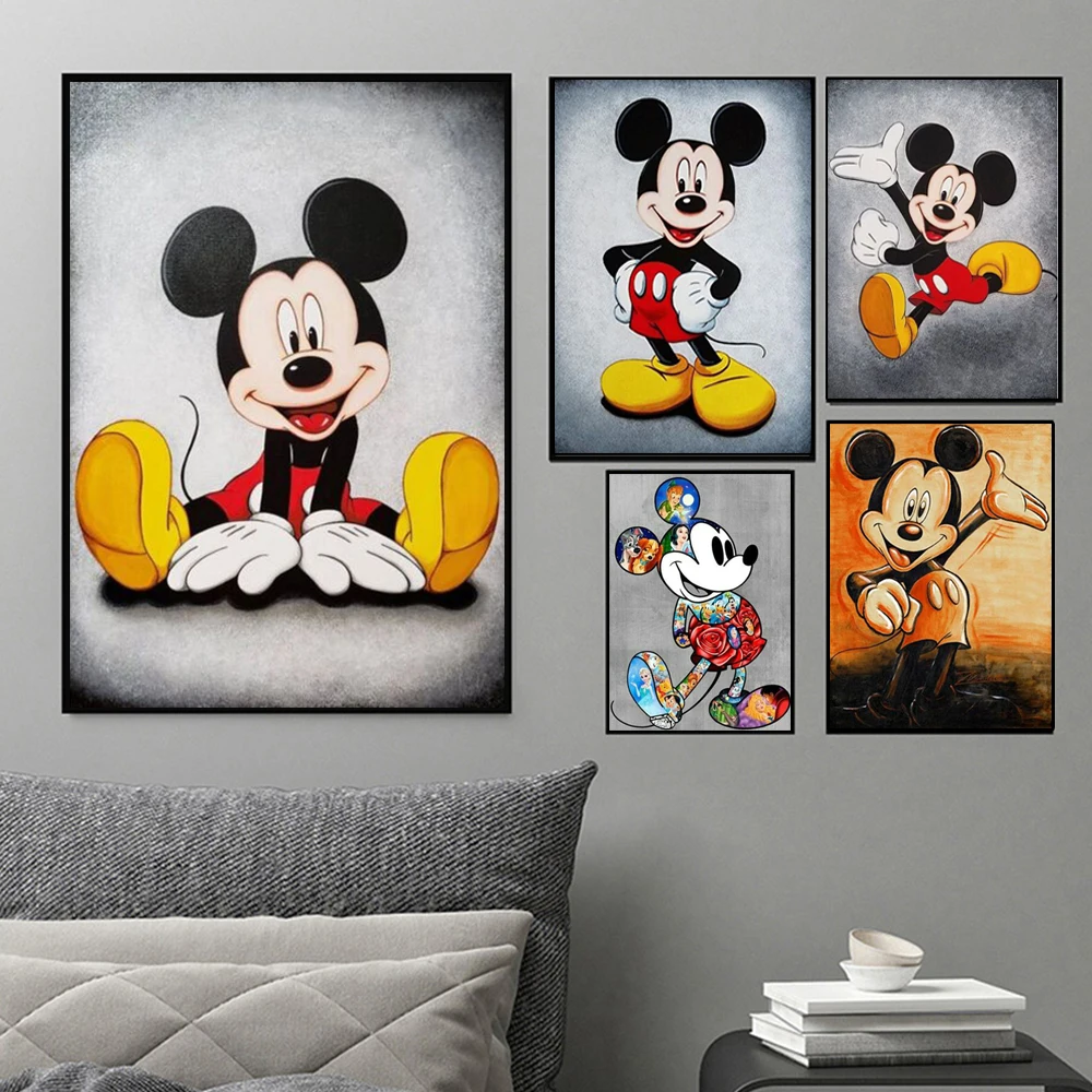 5d Diamond Painting Mickey En Minnie Love Disney Kleurrijke Graffiti Cartoon Love Diy Hand Mozaïek Borduurwerk Kids Home Decor Cadeau