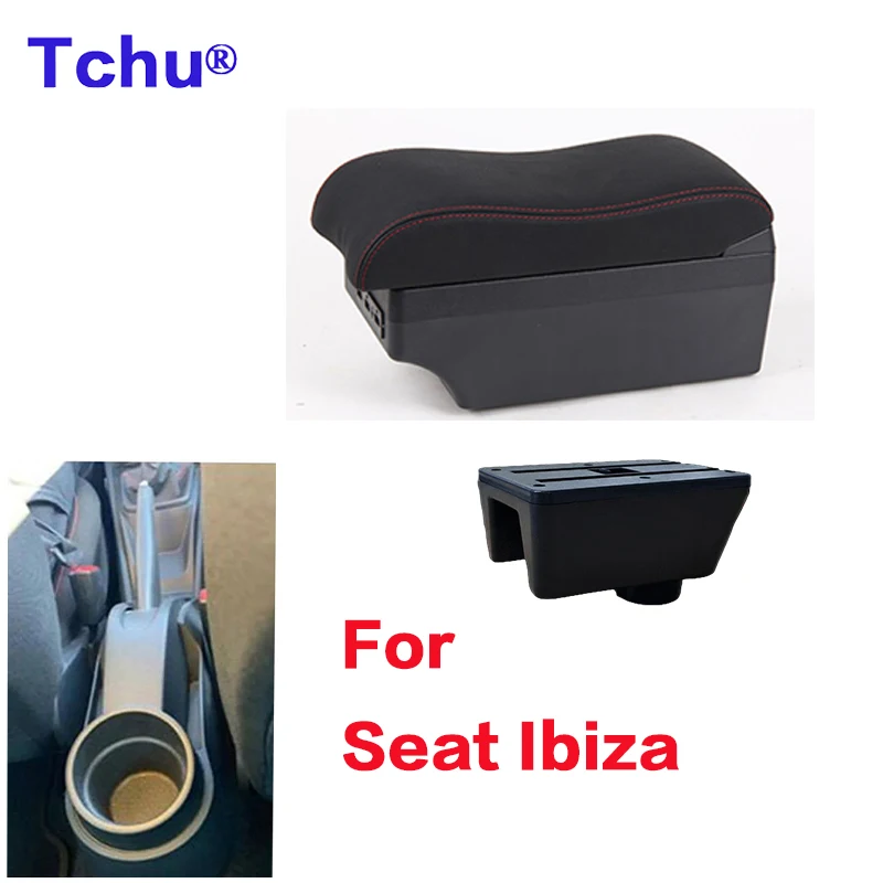 

For Seat Ibiza armrest box For Ibiza 6j Ibiza 6L car armrest storage box ashtray usb multifunction armrest box