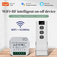 Tuya WiFi Smart Curtain Switch RF433Mhz Roller Blinds Shutter Motor Smart Life APP Voice Control Works With Alexa Google Home