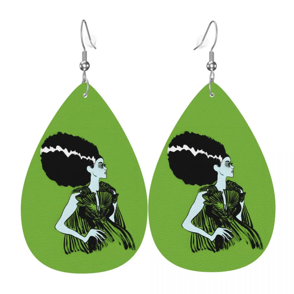 

Кожаные серьги невесты Франкенштейна на заказ для женщин, висячие серьги-капли из фильма ужасов, ювелирные аксессуары