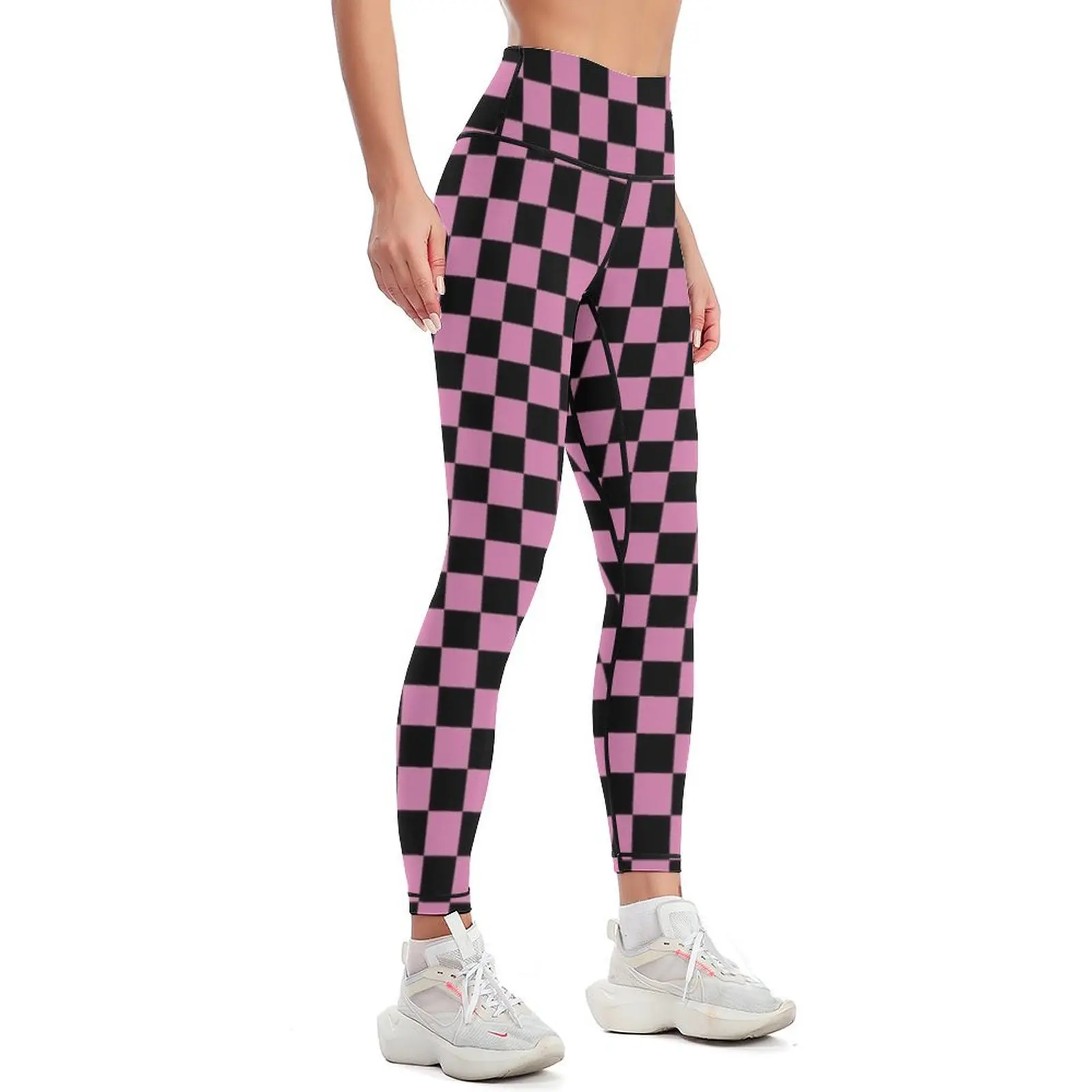 Pink Checkers Leggings Sweatpants sportswear for gym sports shirts gym Womens Leggings