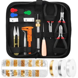 Jóias fazendo Beading Suprimentos Kit, Anel Artesanato, Ferramentas de Reparação, Embrulho 824 Descobertas, 24 Ferramentas, 3 Fios