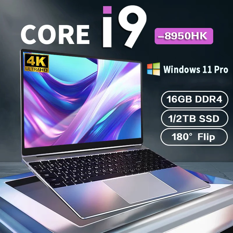

NEW Core i9-8950HK laptop 16GB RAM 1/2TB SSD Portable laptops 14.1-inch Windows 11 Por Notebook computer Office Gaming