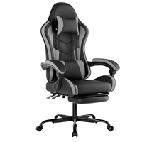 WOTSTA Gaming Chair with Footrest Gamer Chairs Ergonomic with Lumbar Cushion Headrest Height Adjustable Computer Chair