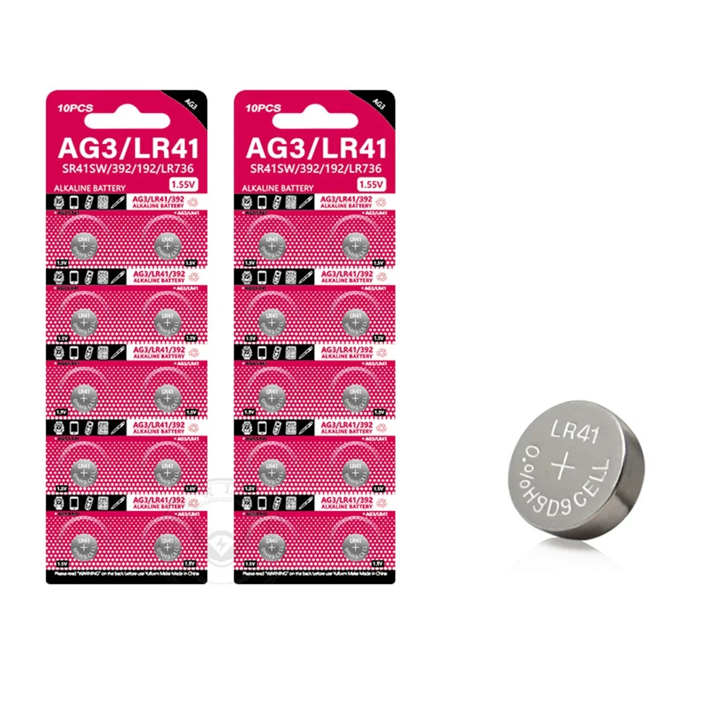 時計のおもちゃとランプ用のリチウム電池,セルコイン,ag3,1.55v,sr41,192,l736,384,sr41sw,cx41,lr41,392, 2〜50個