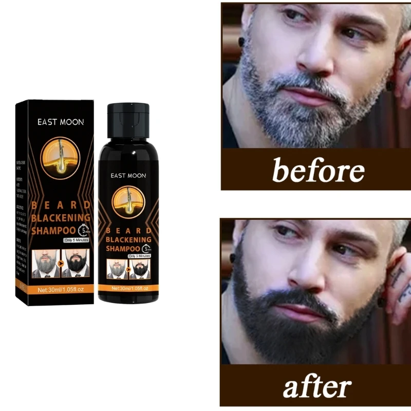 Beard Blackening Shampoo Mustache Coloring Shampoo for Dying White  Beard