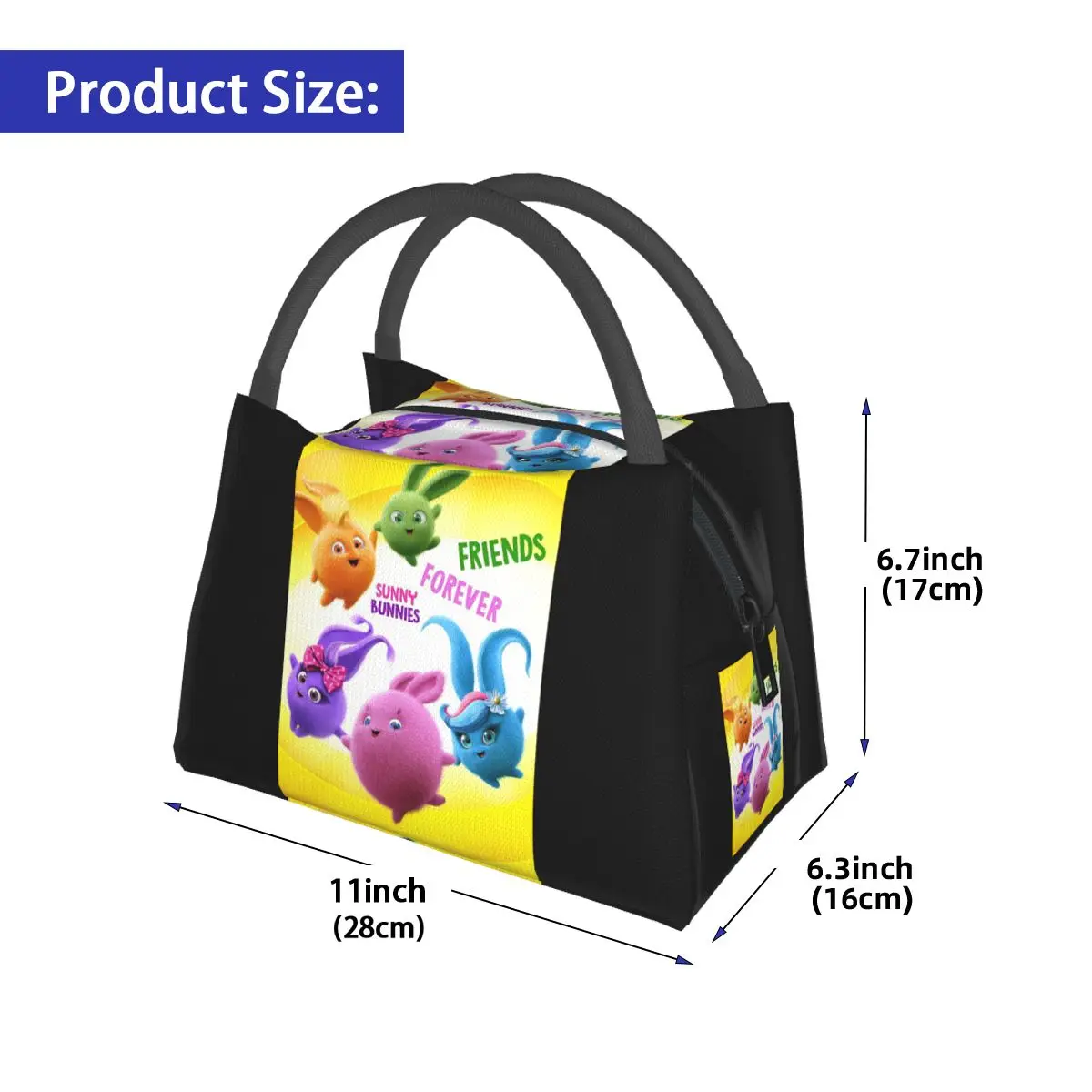 صني الأرانب أنيمي الكرتون أكياس الغداء معزول بينتو صندوق مقاوم للماء حمل أكياس نزهة برودة حقيبة حرارية للنساء طالب العمل