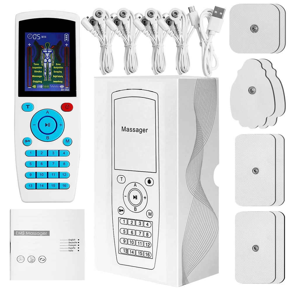 

16 Modes TENS Massager 20 Intensity EMS Muscle Stimulator Electrical Pulse Acupuncture Full Body Relax Pain Relief Health Care