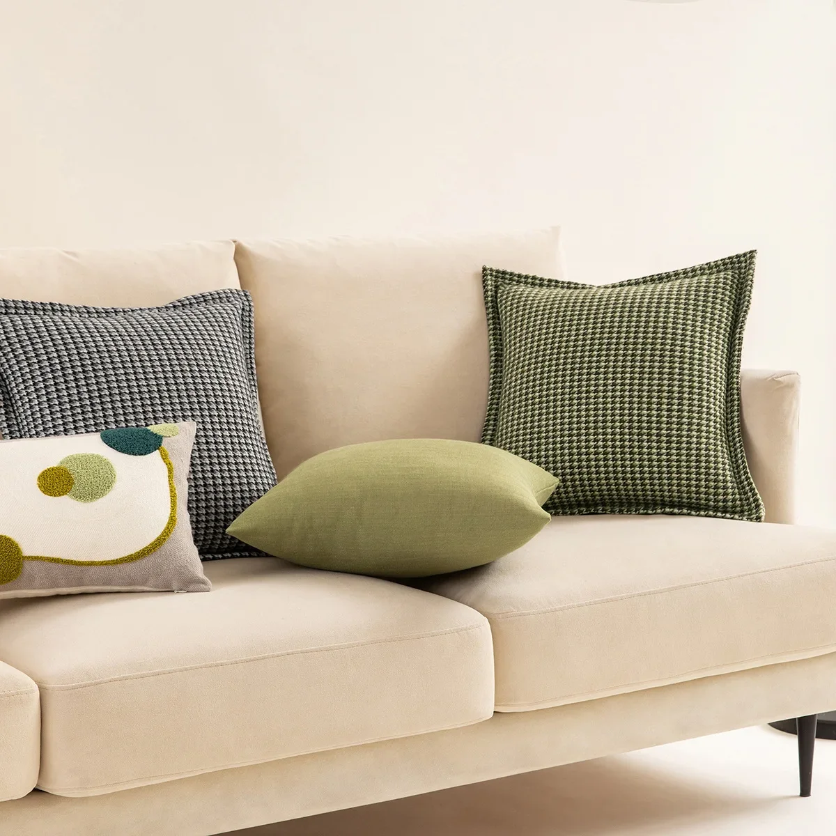 Houndstooth Orange Jacquard Pillowcase Green Geometric Home Decor Cushion Cover 30x50/50x50cm Living Room Luxury Sofa Pillowcase