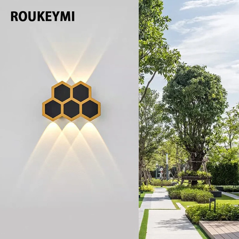 ROUKEYMI LED Gardern outdoor terrace  led light wall Led Outdoor Waterproof Wall Light Outdoor  lampara pared home decor