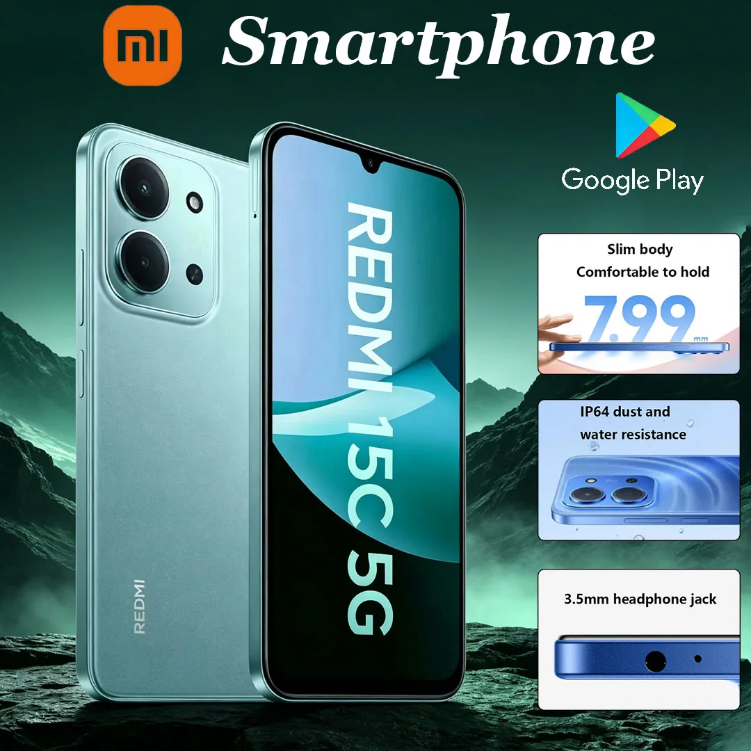 New Xiaomi Redmi 15C 5G Dual-SIM Mobile Phone 6000mAh Large Battery High Refresh Rate Screen Gaming Performance Smartphone