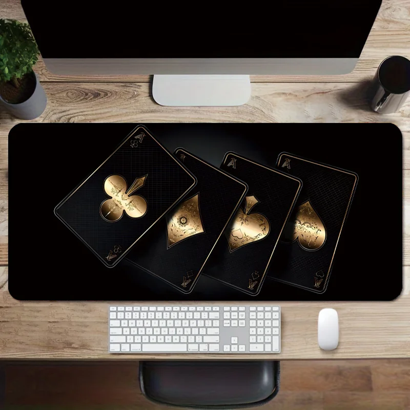 

Poker-Themed Mouse Pad Large Size Rubber Base Non-slip PC Desk Accessories Mousepad for Office and Gamer Keyboard Mats Decor Mat