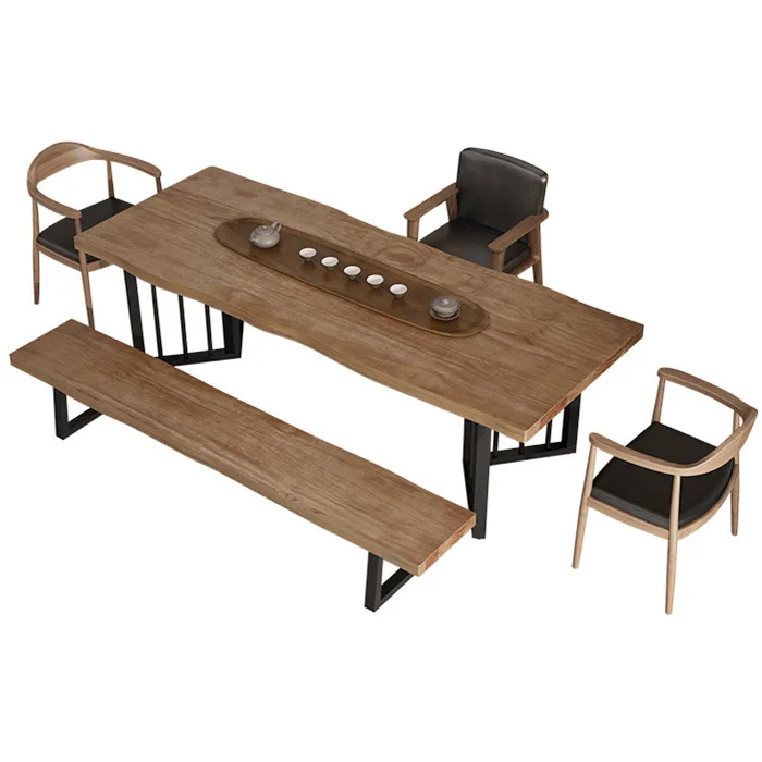 

New Chinese style, simple, solid wood, tea, tables and chairs, combination, household, zen, reception