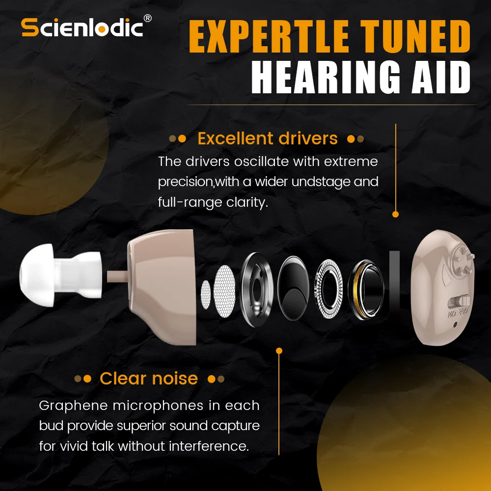 Audífono ITE recargable para ancianos, amplificador de sonido para pérdida auditiva