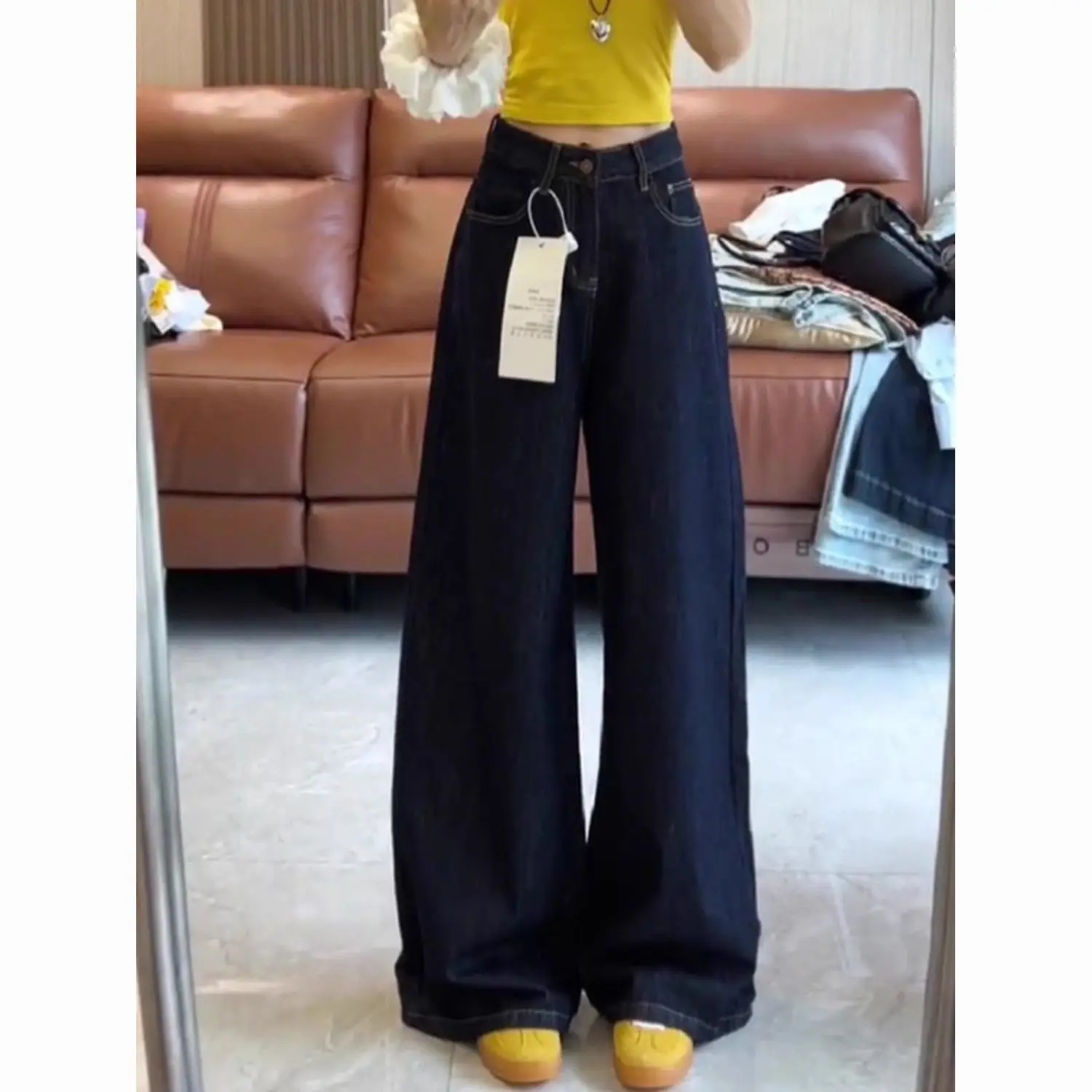 Jeans For Women Y2K Clothes Washed Worn Destroyed Torn Frayed Hem Female Denim Fashion Grunge Alternative Punk Rock Gothic Emo view 3