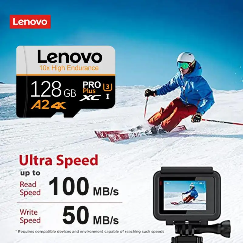 Lenovo-Cartão de Memória de Alta Velocidade, Cartão Micro TF, Cartão SD, UHS-I, Class10, 256GB, 128GB, 512GB, 1TB, V60, Compatível com Nintendo Switch Games