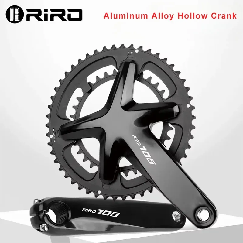 

RIRO 706 Road Bike Intergrated Crankset 110BCD 170mm 50-34T/53-39TDouble Chainrings Sprockets Hollow Road Bicycle Chainwheel