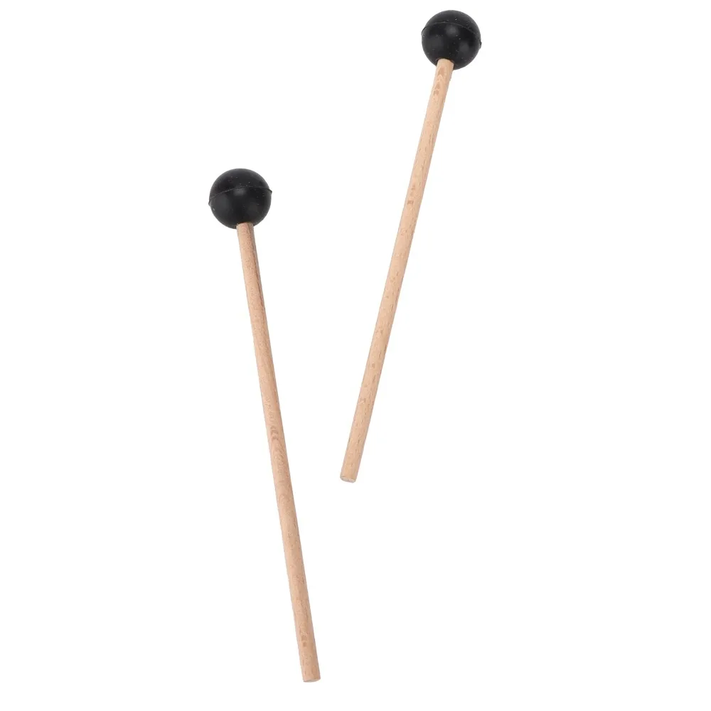 4Pcs Wood Handle​ Drumstick Rubber Head​ ​Silicone Head​ Black & White ​Xylophone Mallets​ 5.83 Inch Percussion Accessories​